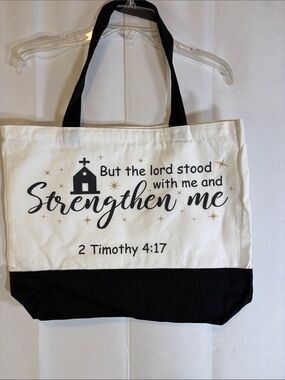 Othr Cream and Black "Strengthen Me" Canvas Tote